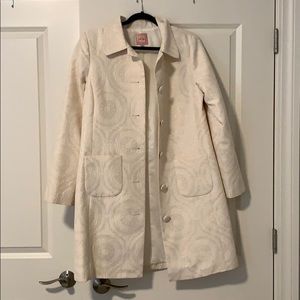 White With Gold Shimmer Old Navy Overcoat
